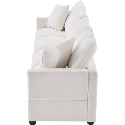 110x29" Modern Modular Sofa, 4 Seat Chenille Sectional Couch Set with 2 Pillows Included, Freely Combinable Indoor Funiture for Living Room, Apartment, Office, 2 Colors