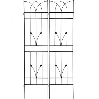 4 Pack Metal Garden Trellis 71" x 17.7" Rustproof Trellis for Climbing Plants Outdoor Flower Support Black
