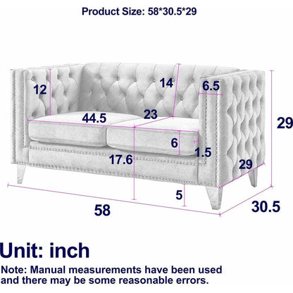 3-seater + 2-seater Combination sofa.BLACK VELVET