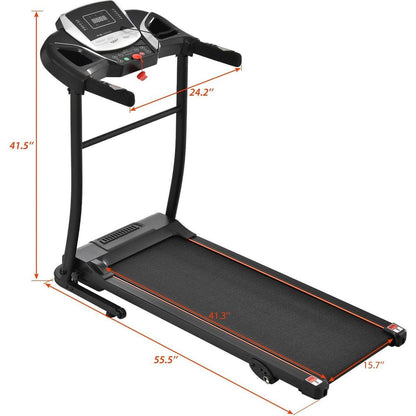 NEW Home Folding Treadmill with Pulse Sensor, 2.5 HP Quiet Brushless Motor, 7.5 MPH, 300LBS Weight Capacity Walking Jogging Machine with 3 Level Incline 12 Preset Programs for Home Gym