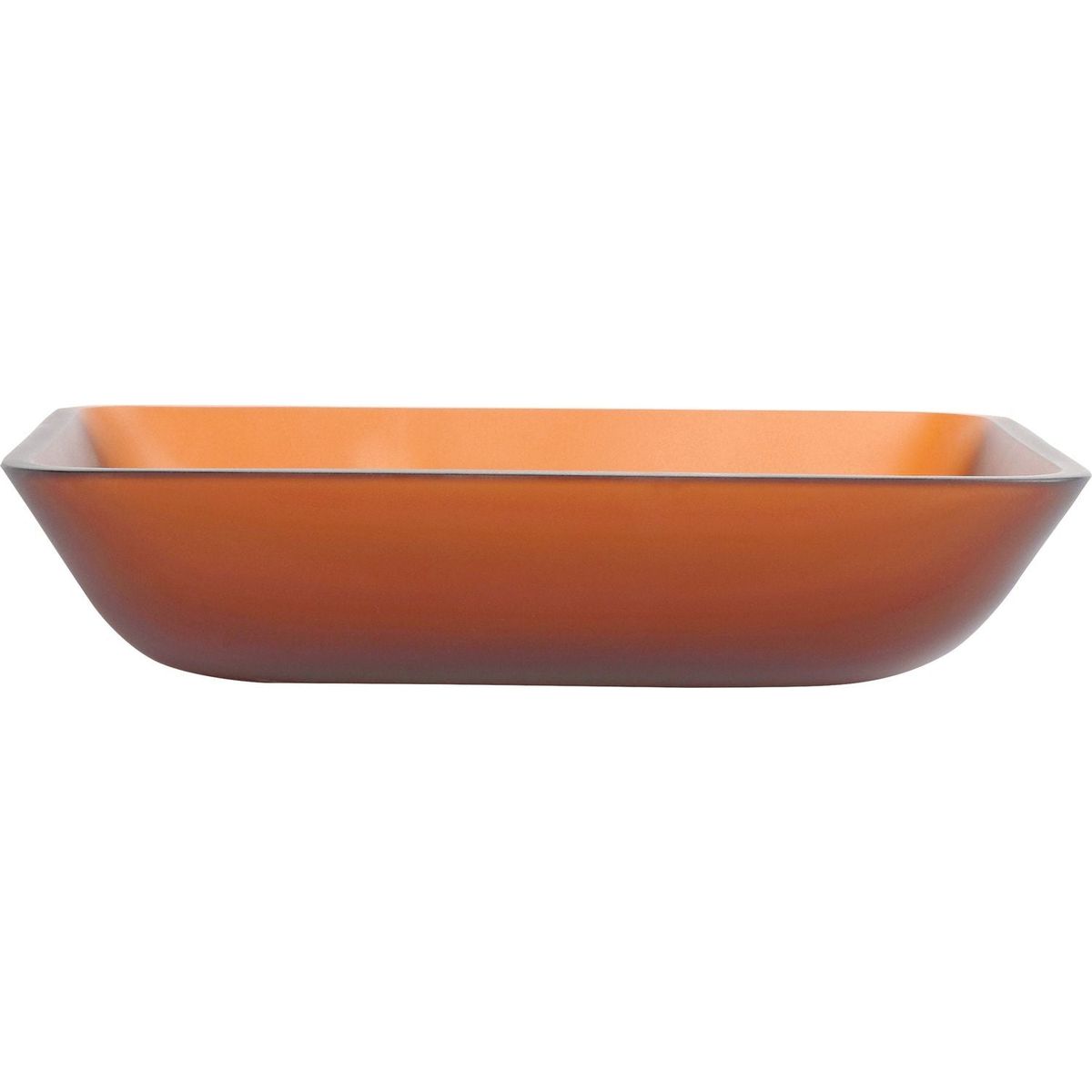 Tempered Glass Matte Bathroom Vessel Sink, Rectangle Bathroom Basin (Tempered Glass Matt Tea)