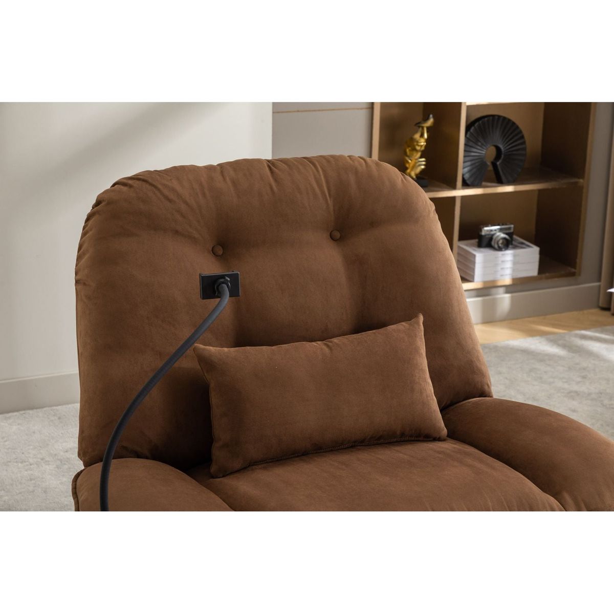 Power Recliner Swivel Glider USB Charger With Bluetooth Music Player Different Function Sleep Working Game and Leisure Model Grey