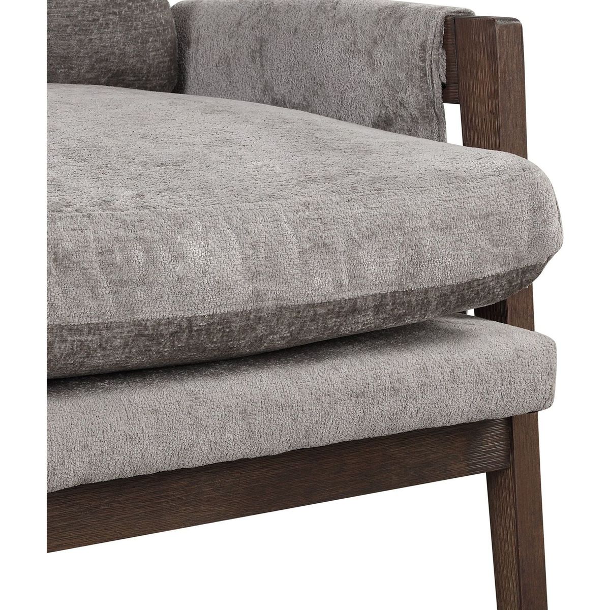 Kelly Mid-Century Modern Velvet Accent Armchair, Gray