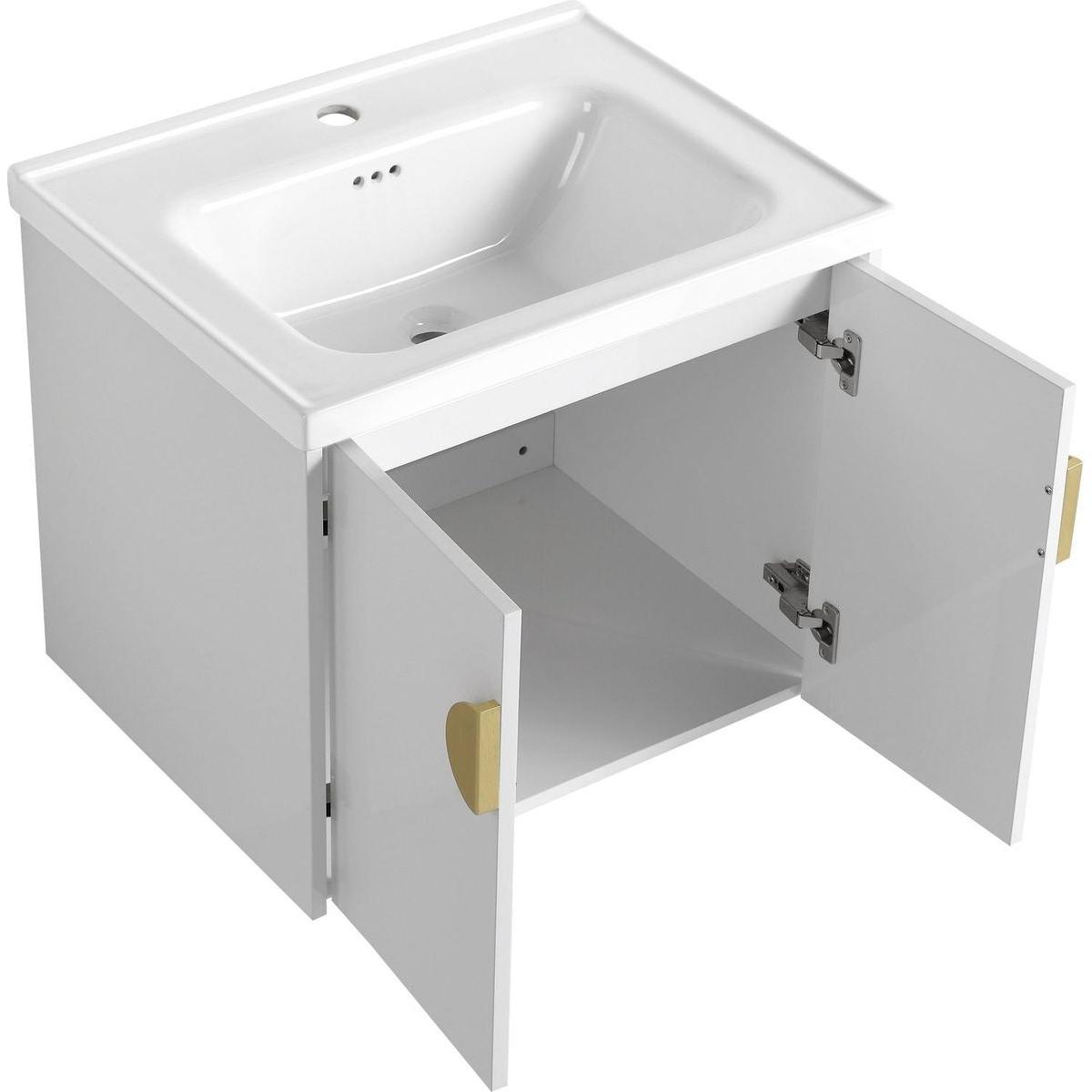 24 Inch Soft Close Doors Bathroom Vanity With Sink, For Small Bathroom (KD-Packing)