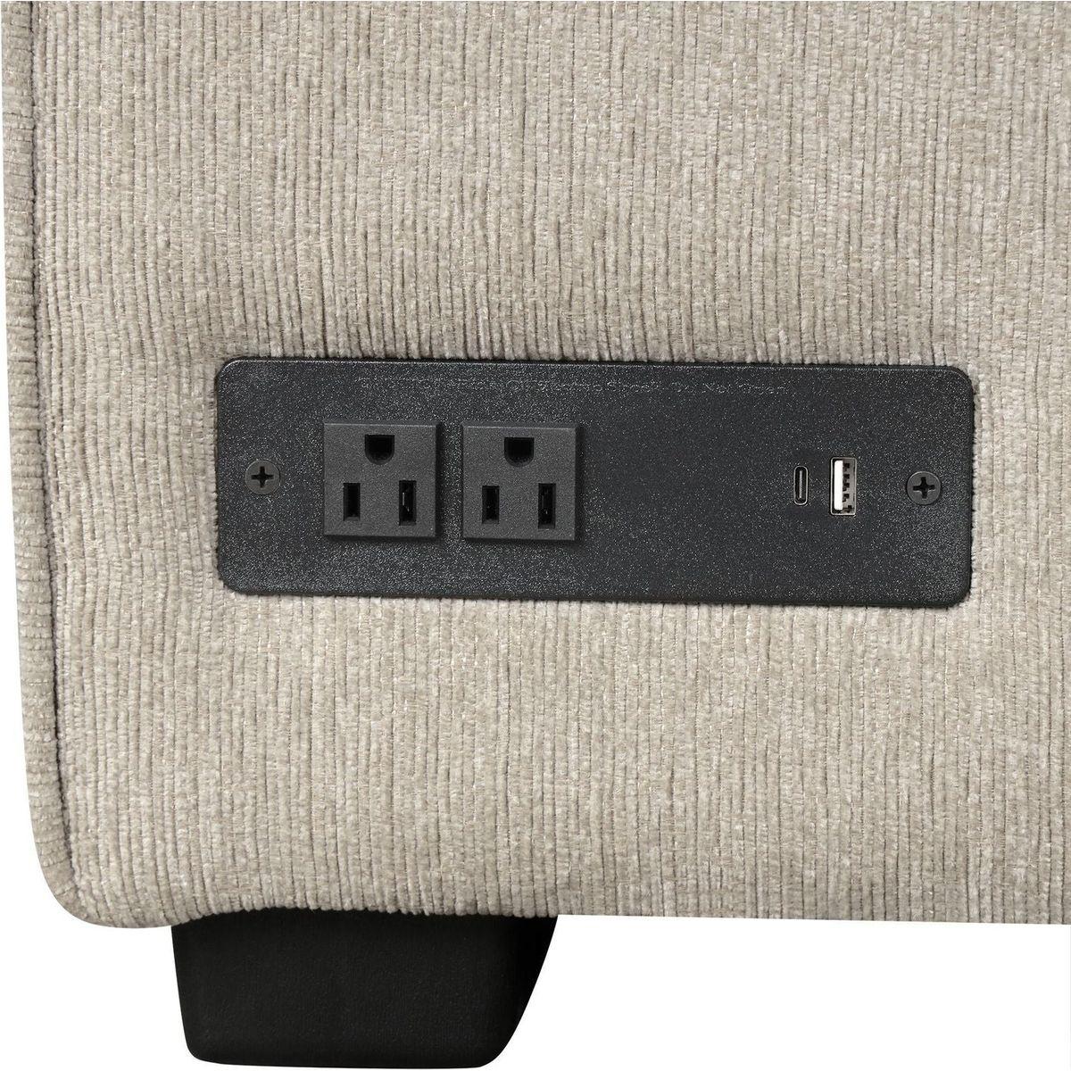 126" L-shaped Sofa Sectional Sofa Couch Pull-out Sofa Bed with Charging Devices and Cup Holders for Living Room, Beige