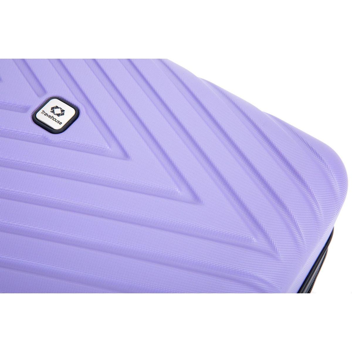 luggage 4-piece ABS lightweight suitcase with rotating wheels, 24 inch and 28 inch with TSA lock, (16/20/24/28) LIGHT PURPLE