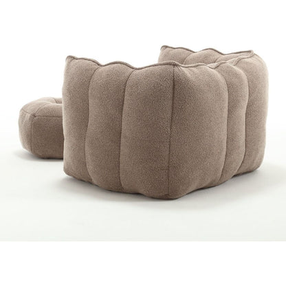 Soft Bean Bag Chair with High Resilient Foam(Chips)for living room and bedroom,Comfortable Square Lazy Sofa with Footstool, Cover for Adults to Gaming, Reading, and Watching TV - Streamdale Furniture