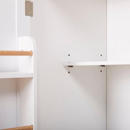 Rolling Kitchen Island with Storage, Kitchen Cart with Rubber Wood Top, Spacious Drawer with Divider and Internal Storage Rack, Kitchen Island on Wheels with Adjustable Shelf Tower Rack, White