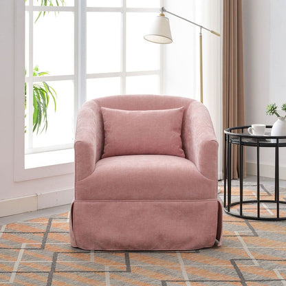 degree Swivel Accent Armchair Linen Blend PINK