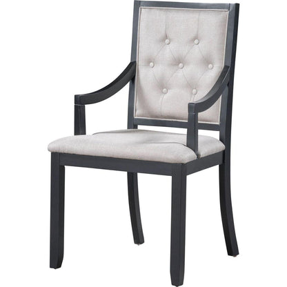 Retro 5-piece Dining Set Extendable Round Table and 4 Chairs for Kitchen Dining Room (BLACK OAK)