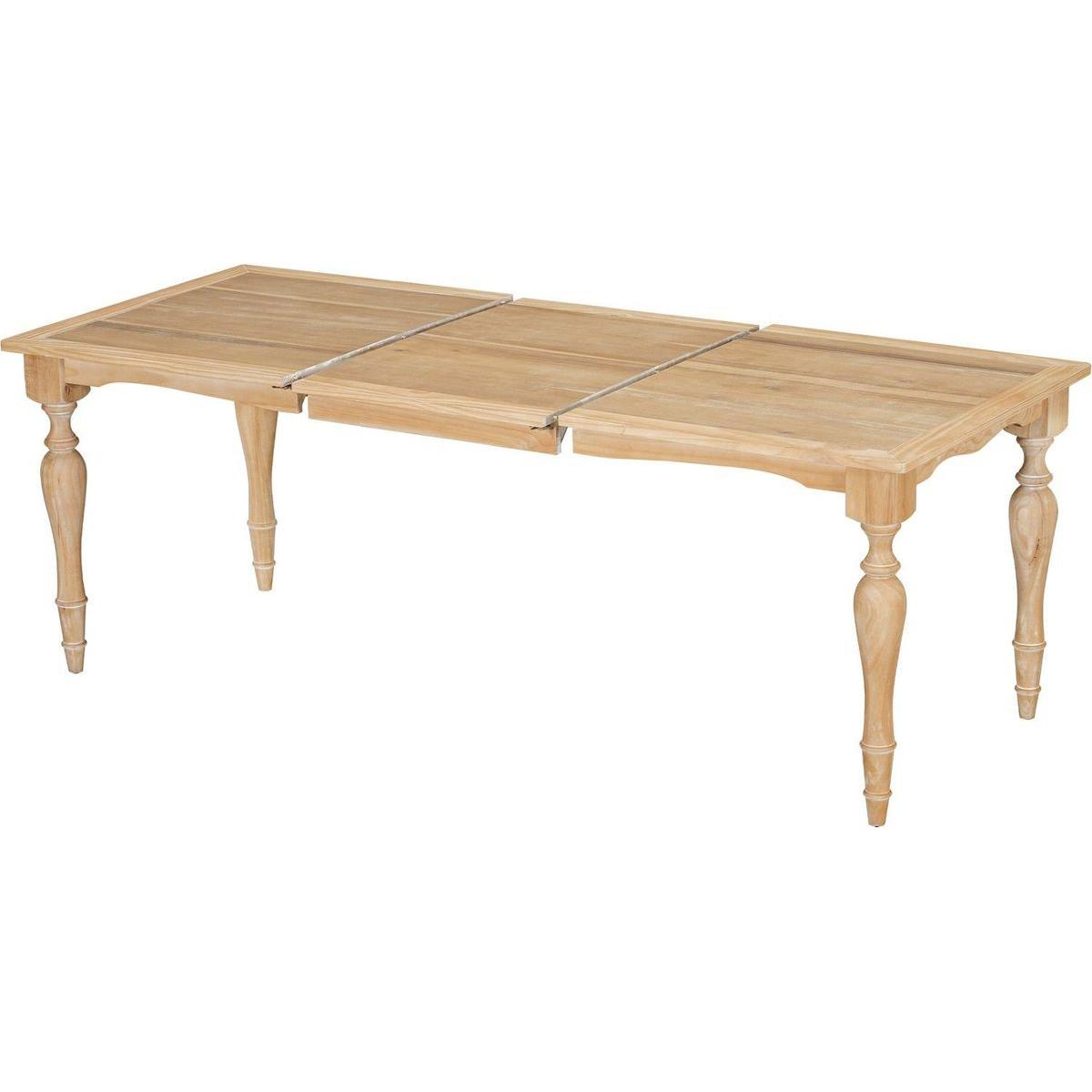 Vintage Traditional 7-Piece 82.7inch Extendable Dining Table Set with 23.6inch Removable Leaf, 4 Serrated Back Chairs and 2 Upholstered Back Dining Chairs for 6, Natural