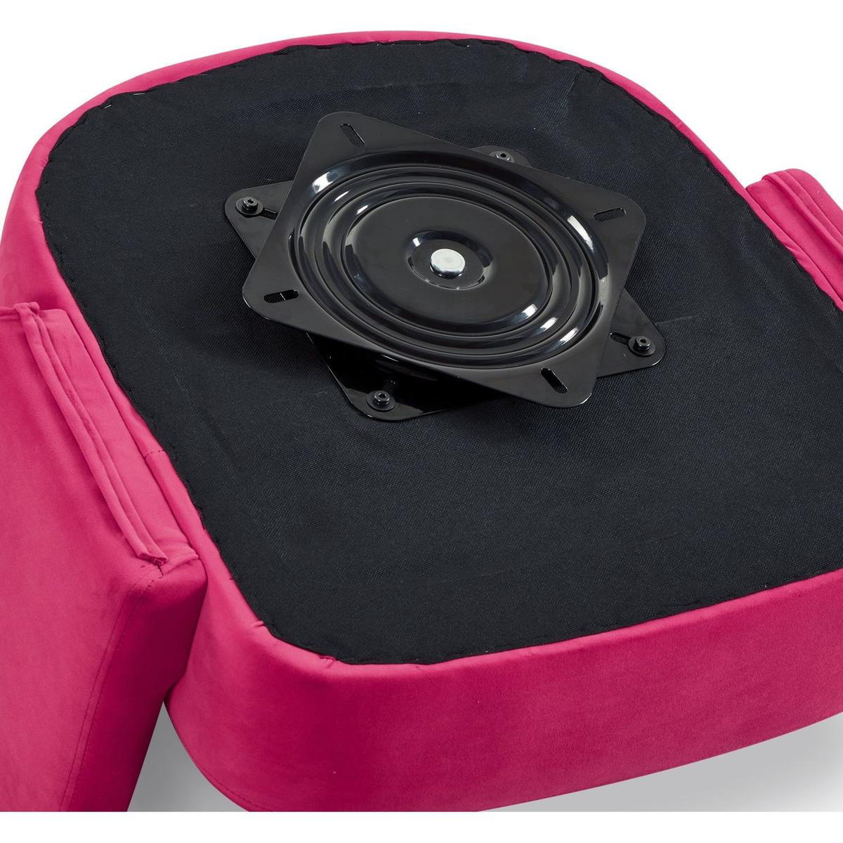 Modern Swivel Barrel Chair, Upholstered Velvet Round Accent Chairs,360 Degree Comfy Swivel Chair with Open Backrest, Single Chair Armchair for Living Room Bedroom, Homerest, Rose Pink