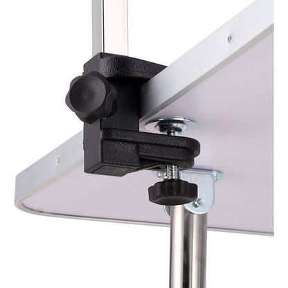 42" Folding Dog Pet Grooming Table Stainless Steel Frame Rubber Mat on Board with Adjustable Arm and Clamps pet dog Cat Grooming Table (PINK COLOR)