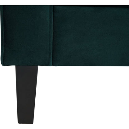 3-Seater Sofa, Upholstered Tufted Coach, Velvet Sofa, Green