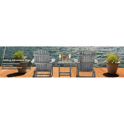 Wood Lounge Patio Chair for Garden Outdoor Wooden Folding Adirondack Chair Set of 2 Solid Cedar Wood Lounge Patio Chair for Garden, Lawn, Backyard
