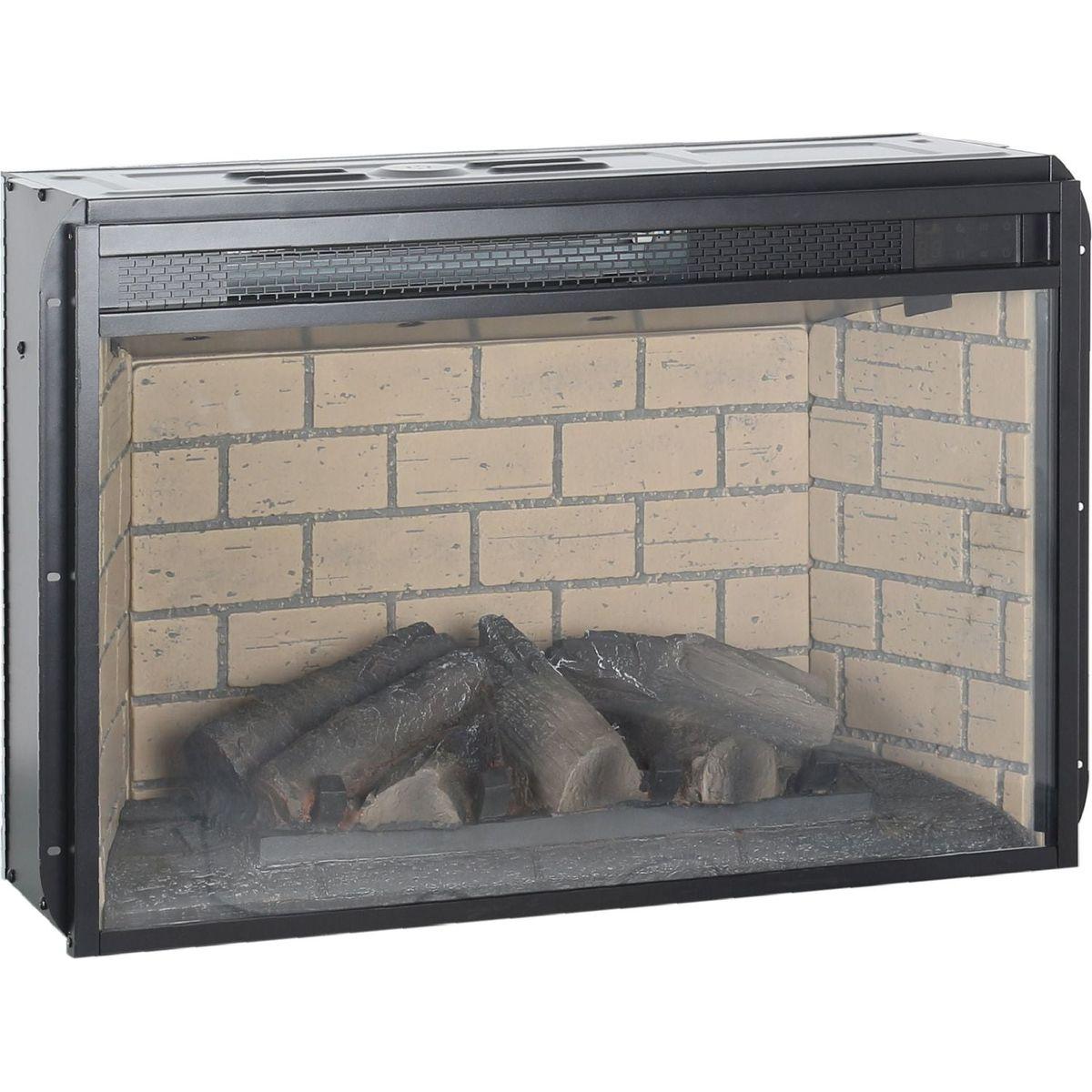 26 inch infrared quartz heater fireplace insert -woodlog version with brick