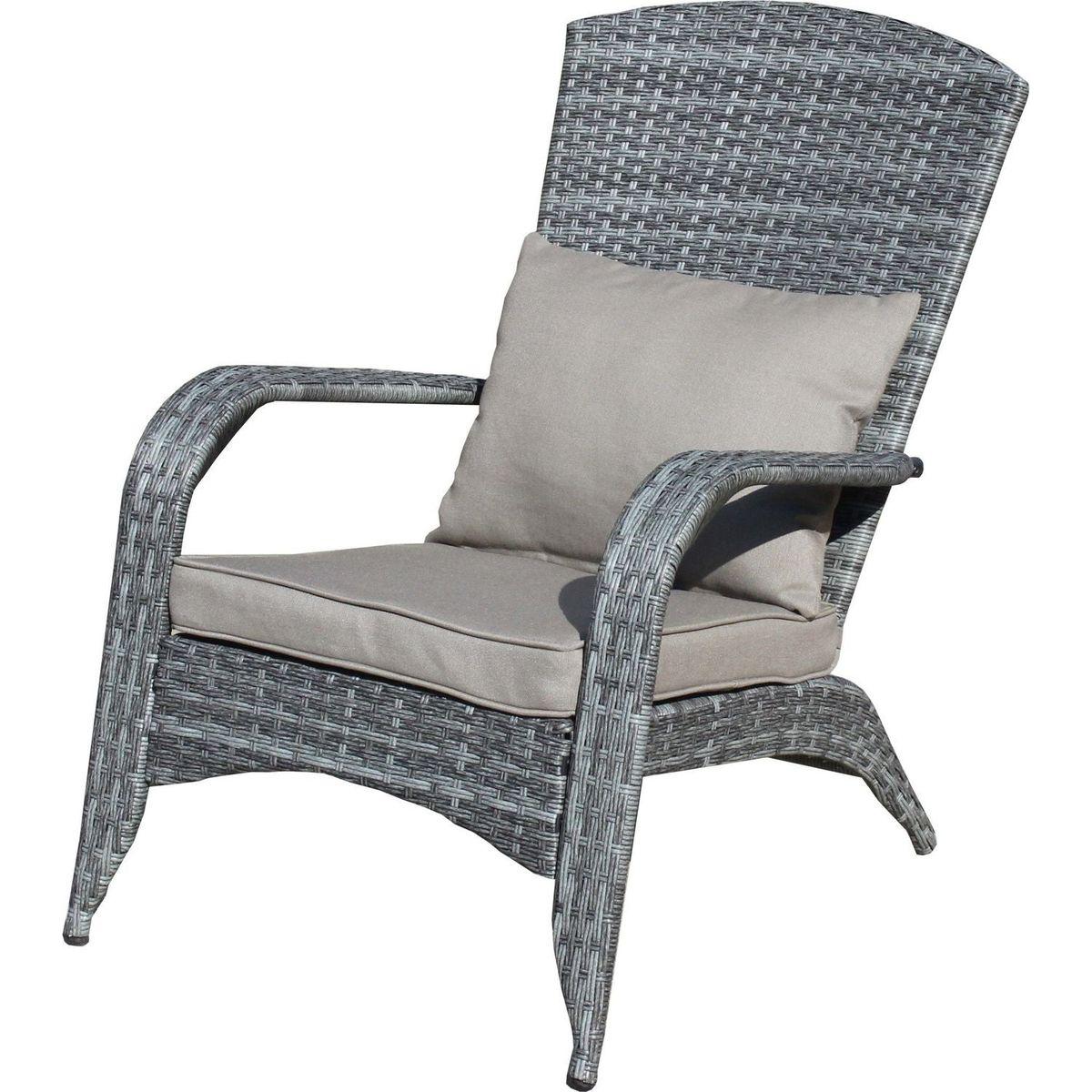 Patio Chair with Cushions(Grey Cushion)