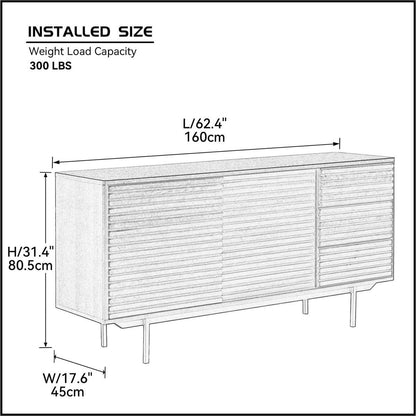 COMBO mid century Sideboard Buffet Table or TV Stand with storage for living room Kitchen