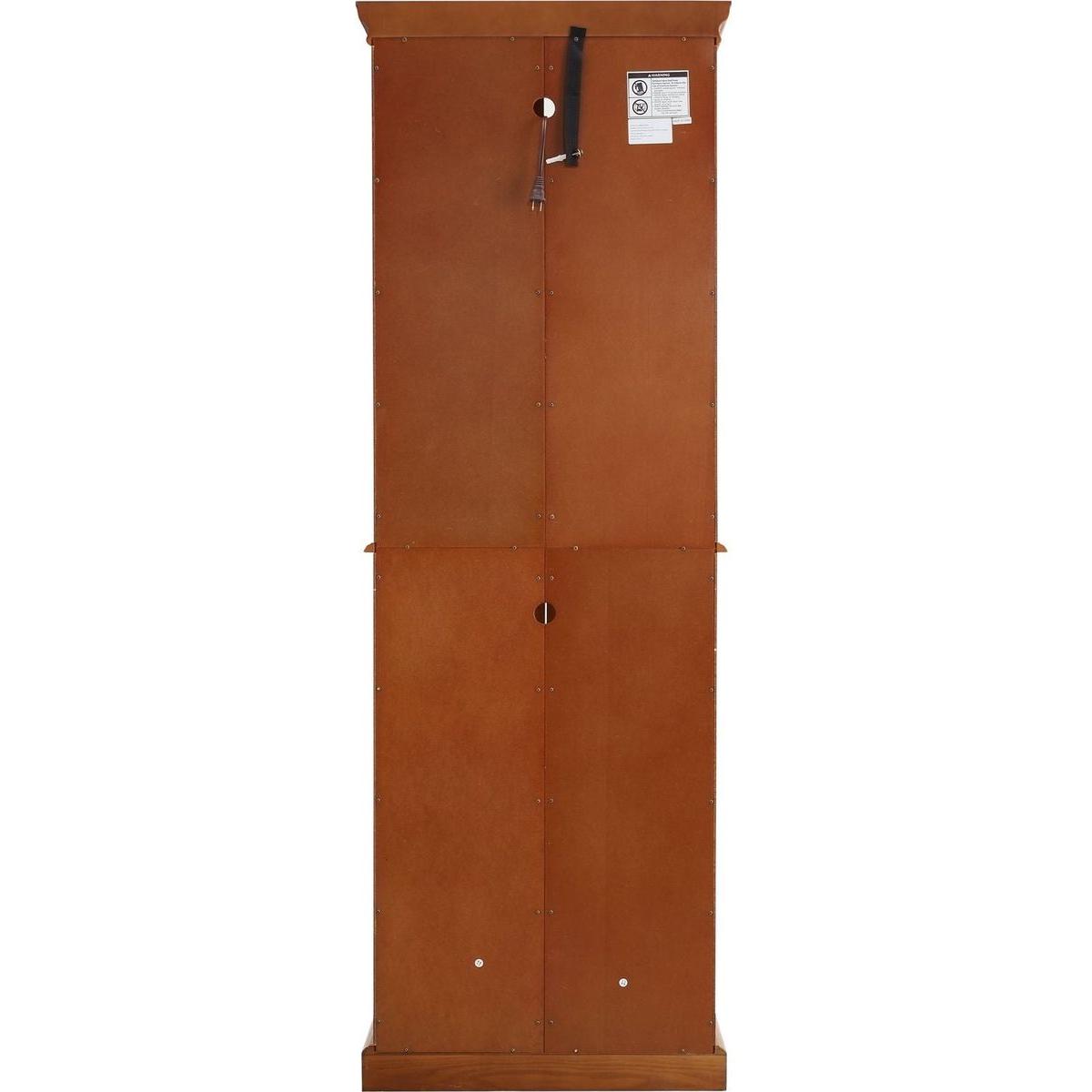 Curio Cabinet Lighted Curio Diapaly Cabinet with Adjustable Shelves and Mirrored Back Panel, Tempered Glass Doors (Walnut, 6 Tier), (E26 light bulb not included)