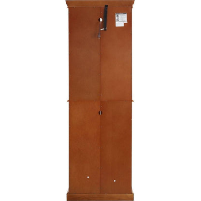 Curio Cabinet Lighted Curio Diapaly Cabinet with Adjustable Shelves and Mirrored Back Panel, Tempered Glass Doors (Walnut, 6 Tier), (E26 light bulb not included)