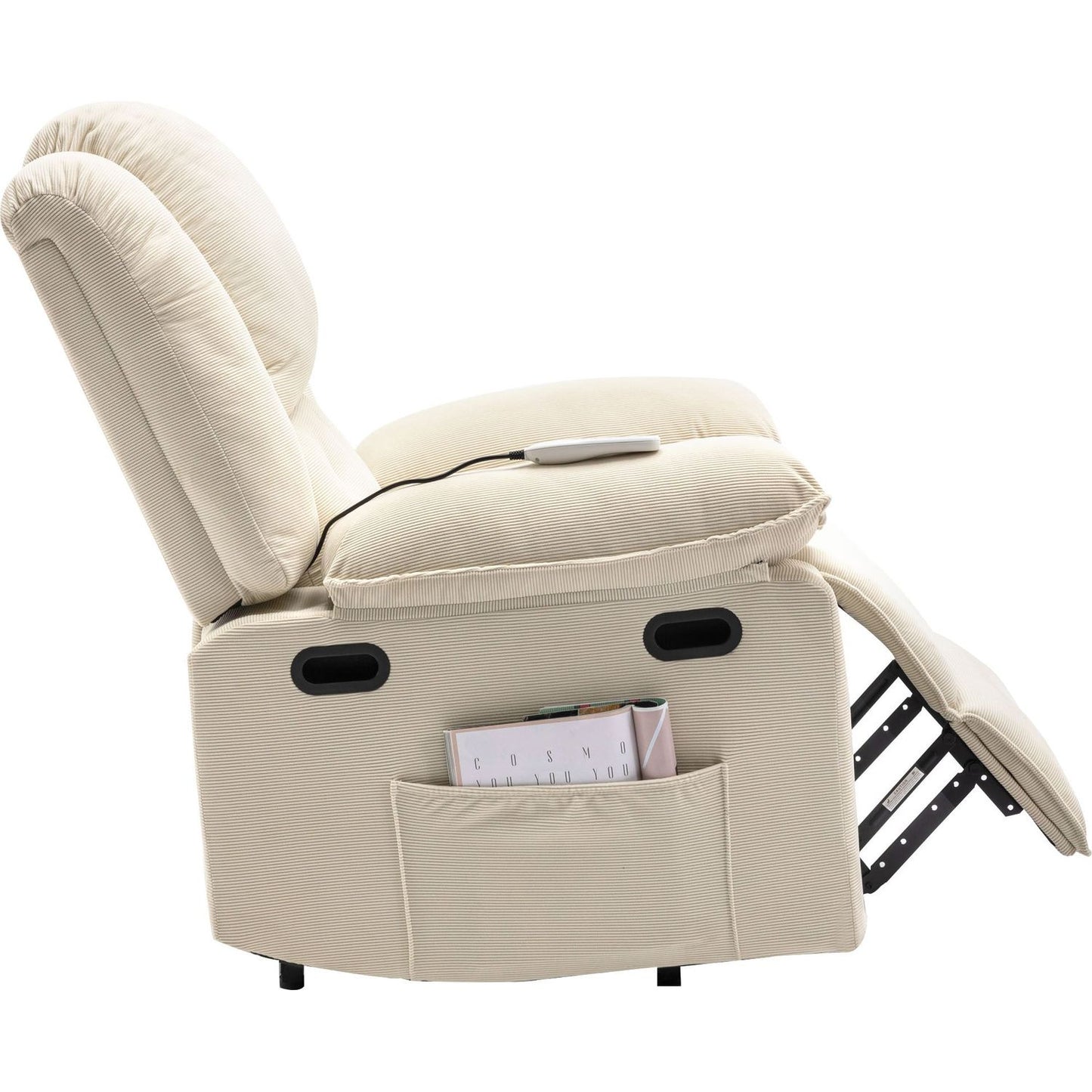 Massage Recliner,Power Lift Chair for Elderly with Adjustable Massage and Heating Function,Recliner Chair with Infinite Position and Side Pocket for Living Room, Beige