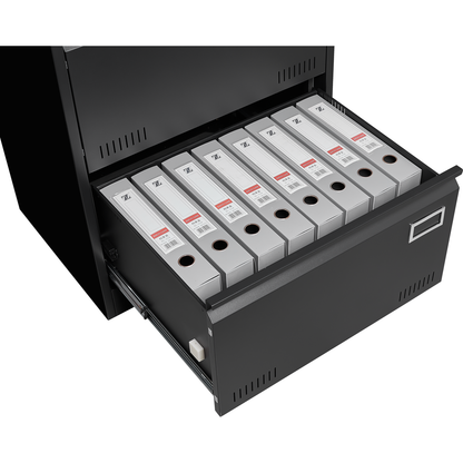 Filing Cabinet Lateral File Cabinet 3 Drawer, Blcak Locking Metal File Cabinets Three Drawer, Office Filing Cabinet with Lock Drawers for Home Office/Legal/Letter/A4/F4