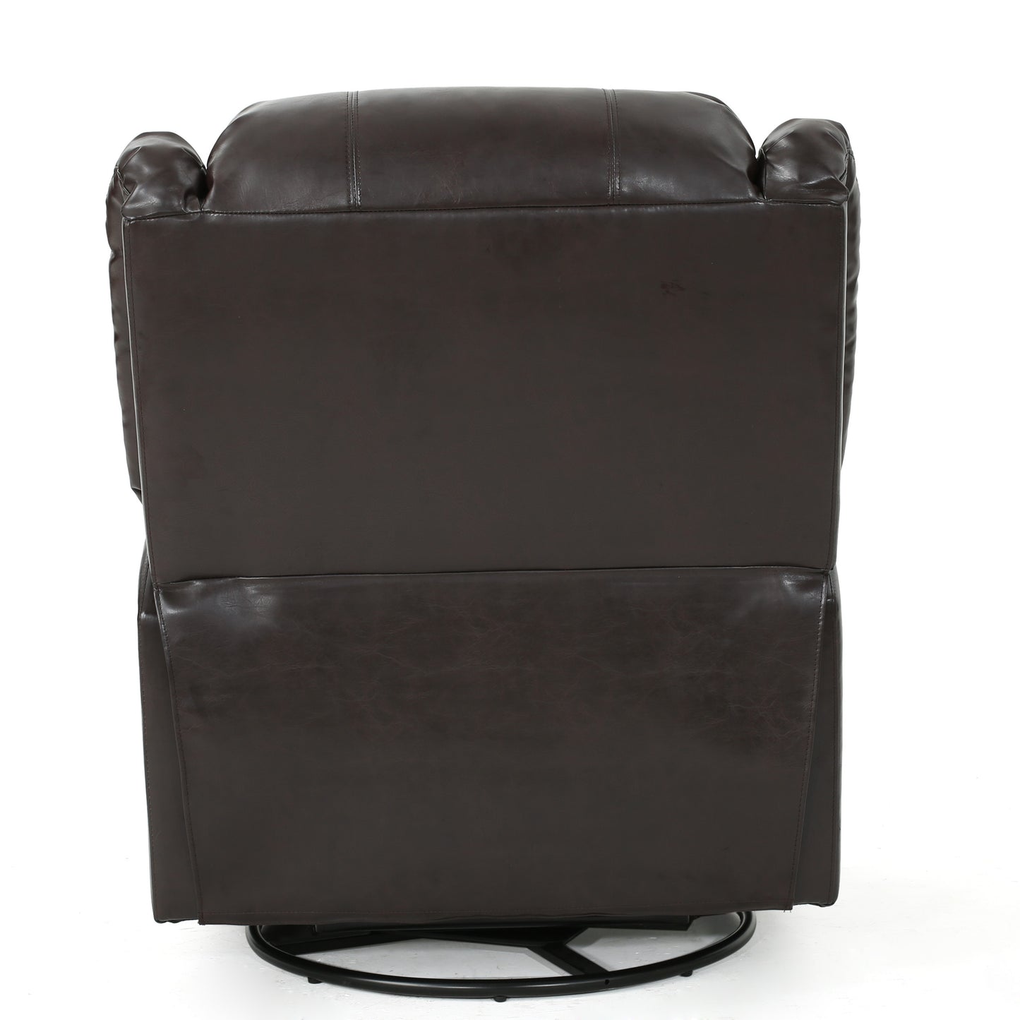 Brown PU Glider Recliner with Swivel, Manual Reclining Chair