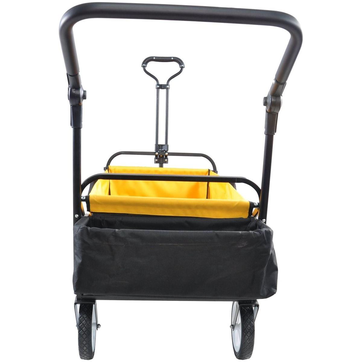 folding wagon Collapsible Outdoor Utility Wagon, Heavy Duty Folding Garden Portable Hand Cart, Drink Holder, Adjustable Handles