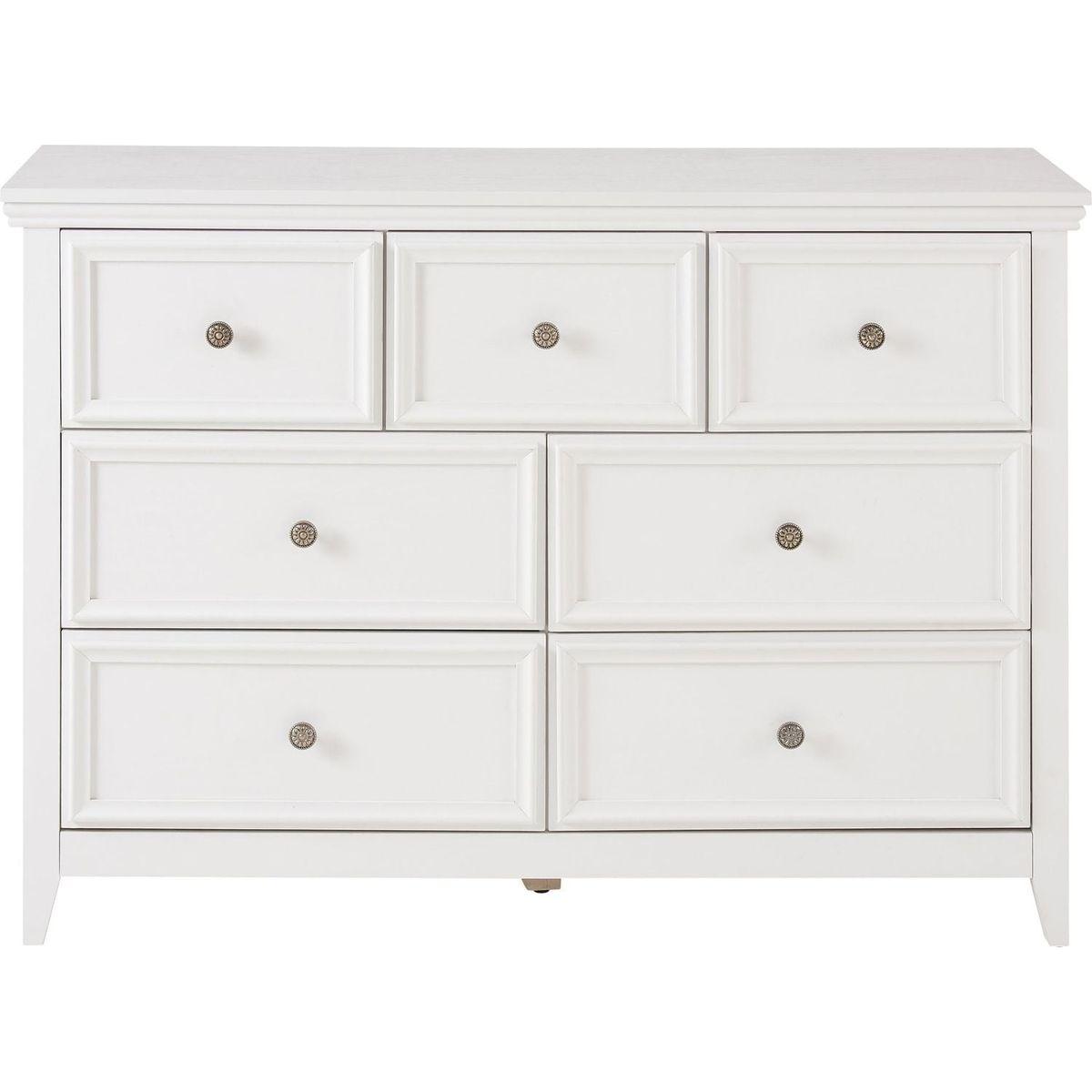 Modern 7 Drawers Dresser 7 Drawers Cabinet,Chest of Drawers Closet Organizers and Storage Clothes Storage Drawers Cabinet for Living Room, Farmhouse Dresser Organizer White