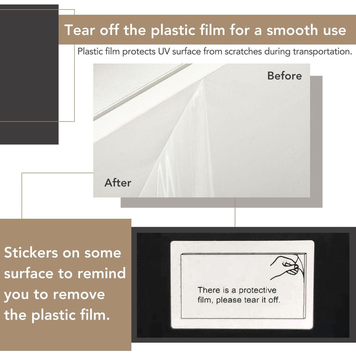 Modern Coffee Table with Tempered Glass, Wooden Cocktail Table with High-gloss UV Surface, Modernist 2-Tier Rectangle Center Table for Living Room, White