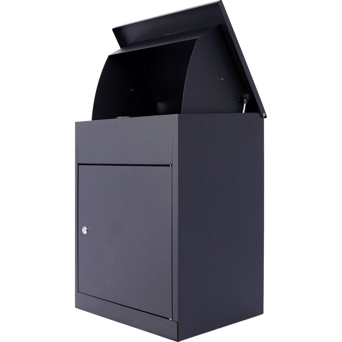 Package Delivery Boxes for Outside,Extra Large Mailbox,Galvanized Steel Parcel Mailbox,Wall Mounted Lockable Anti-Theft for Outdoor Porch,Curbside,black