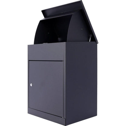 Package Delivery Boxes for Outside,Extra Large Mailbox,Galvanized Steel Parcel Mailbox,Wall Mounted Lockable Anti-Theft for Outdoor Porch,Curbside,black