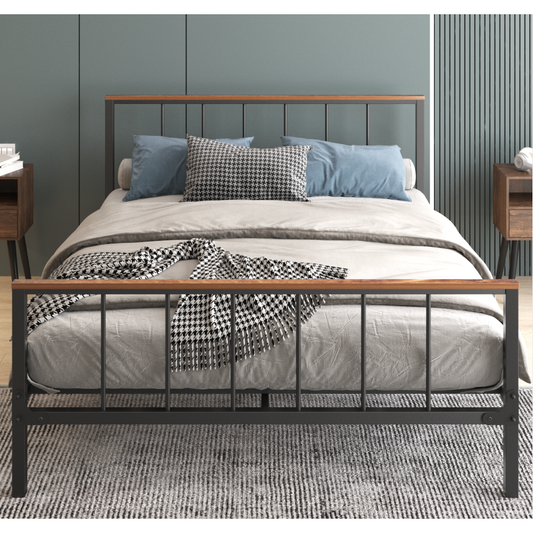 Metal Platform Bed frame with Headboard and Footboard,Sturdy Metal Frame, No Box Spring Needed(Full)