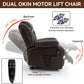 Dual Motor Infinite Position Up to 350 LBS Electric Medium size Genuine Leather Brown Power Lift Recliner Chair with 8-Point Vibration Massage and Lumbar Heating