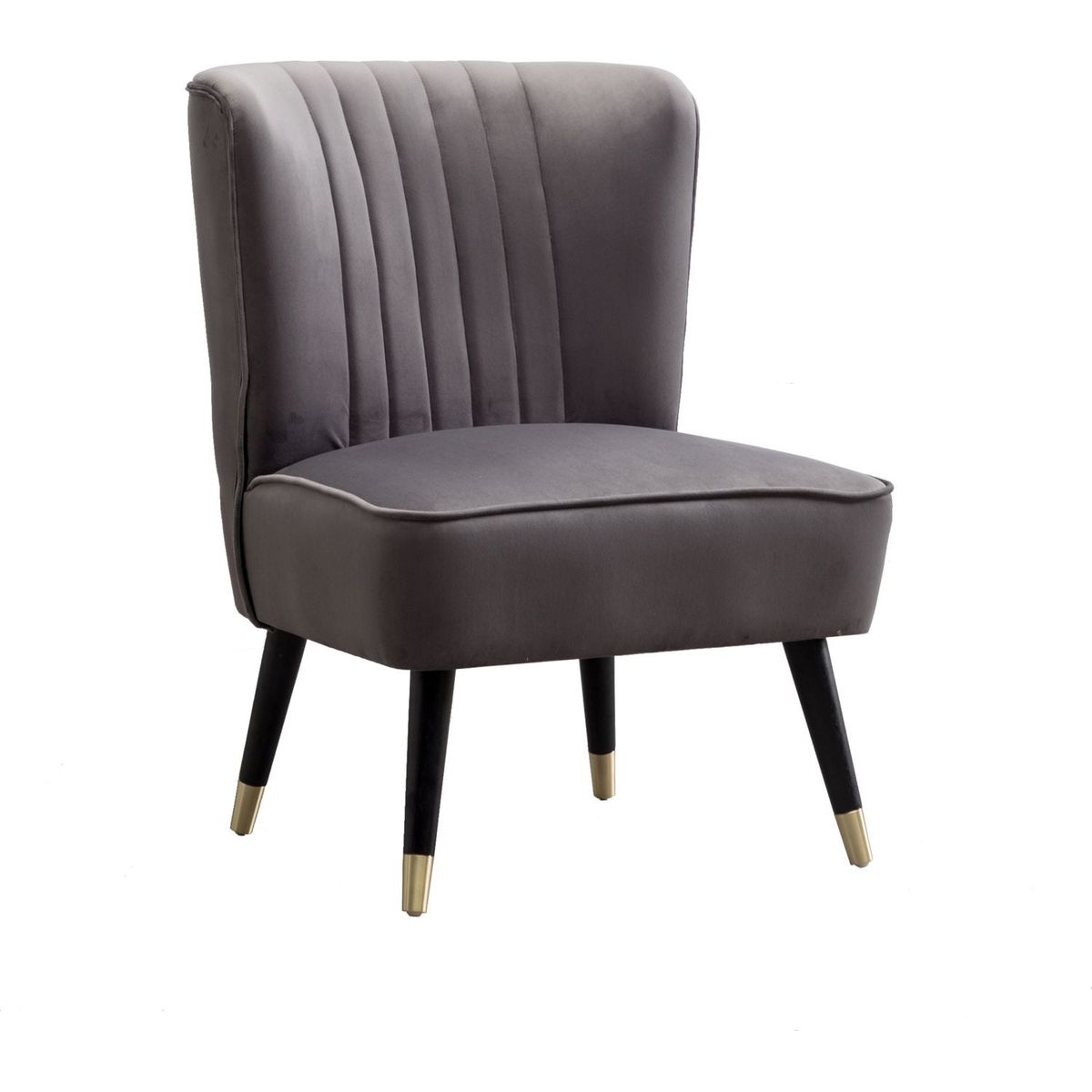 Elon Contemporary Velvet Upholstered Accent Chair, Gray