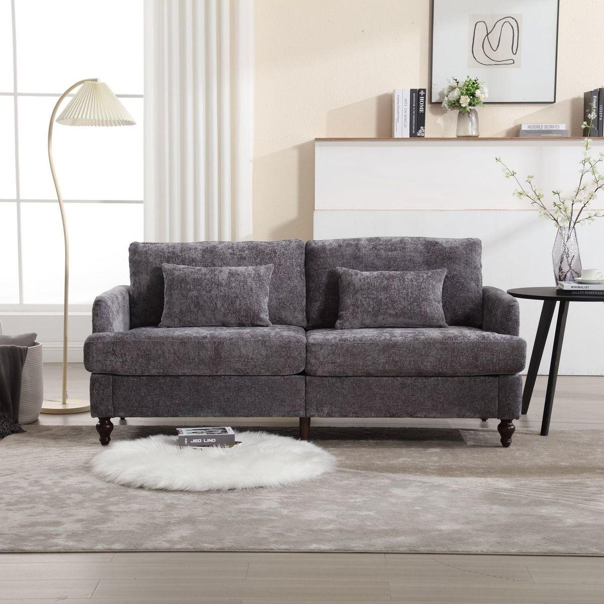Modern chenille Fabric Loveseat, 2-Seat Upholstered Loveseat Sofa Modern Couch
