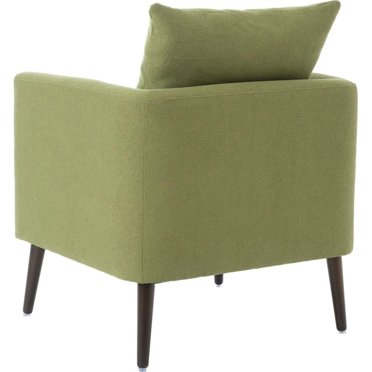 Barrel Chair, Modern Accent Chair, Fabric Armchair Club Chair,Upholstered Arm Chair with Solid Wood Legs,Waist Pillow,Padded Single Chair for Living Room/Bedroom/Study/Waiting Room,Olive Green