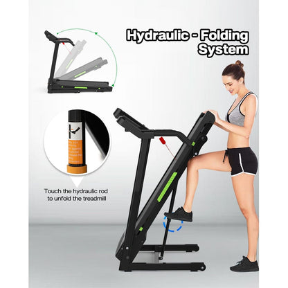 Foldable Treadmill with Incline, Folding Treadmill for Home Electric Treadmill Workout Running Machine, Handrail Controls Speed, Pulse Monitor,APP