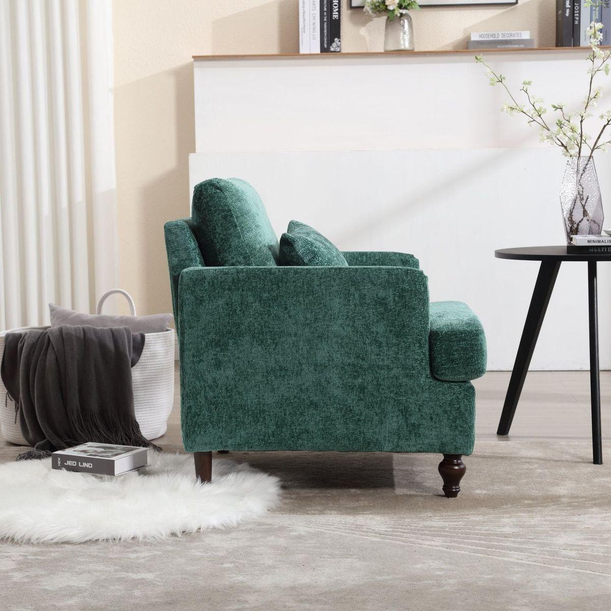 Wood Frame Armchair, Modern Accent Chair Lounge Chair for Living Room