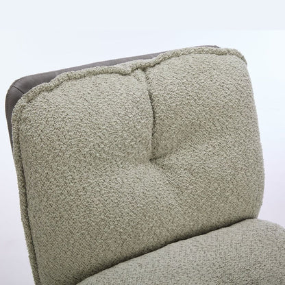 Oversize Seat Cirss Cross Chair with Wheels, Elegant Design Computer Chair, Adjustable Height 360 Rolling Swivel Home Office Chair for Small Space, Dressing Room, Living Room (GRAY+GREEN)