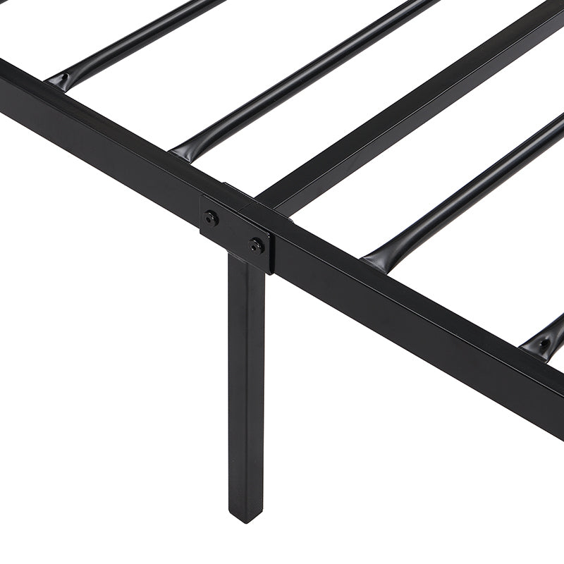 Twin Size metal bed Sturdy System Metal Bed Frame, Modern style and comfort to any bedroom, black