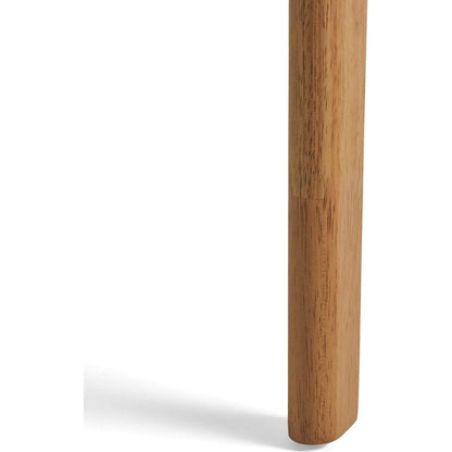 Dining Table, 6-Seater, Rubberwood with Walnut Veneer, Mid-Century, Natural Oak Finish