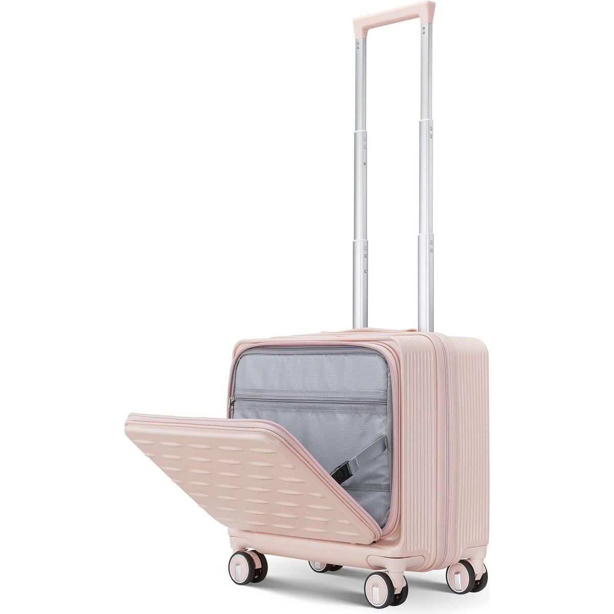 18" Carry On Luggage with Front Open Door &Laptop Interlayer, Hard Shell Suitcase Built-In TSA Luggage Lock, Hardside Lightweight PC Travel Suitcase for Women Men with Spinner Wheels Airline Approved