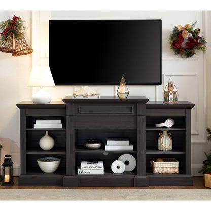 Media Console Table with Large Storage Cabinet, Modern TV Media Entertaionment Stand, Grey, 65.75'W*17'D*32.48'H