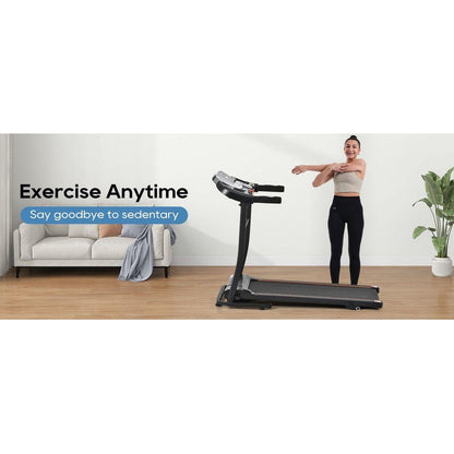 NEW Home Folding Treadmill with Pulse Sensor, 2.5 HP Quiet Brushless Motor, 7.5 MPH, 300LBS Weight Capacity Walking Jogging Machine with 3 Level Incline 12 Preset Programs for Home Gym