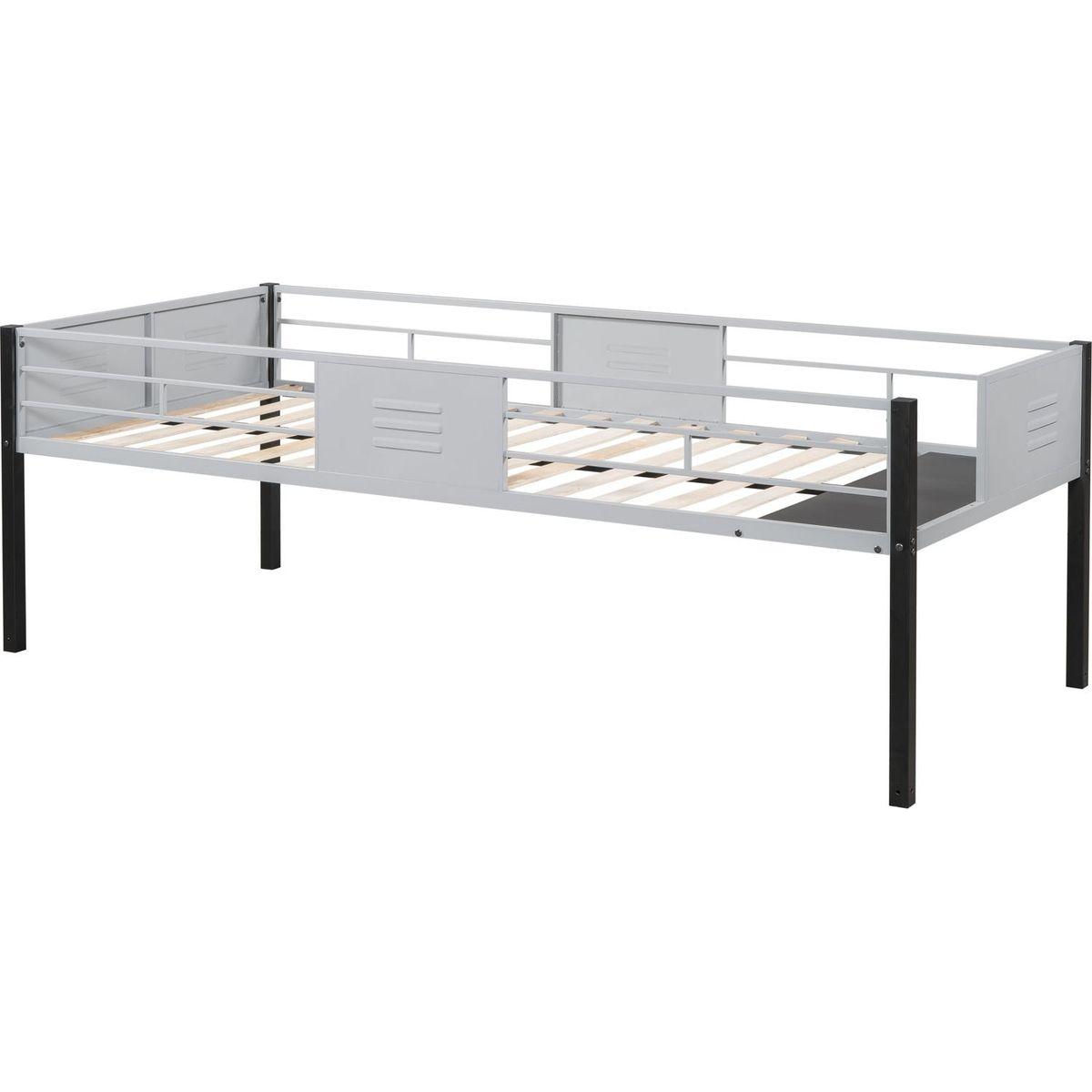 Triple Bunk Bed with Vent Board/ Sturdy Metal Frame/ Noise-Free Wood Slats/ Separatable into three beds/ No Box Spring Needed