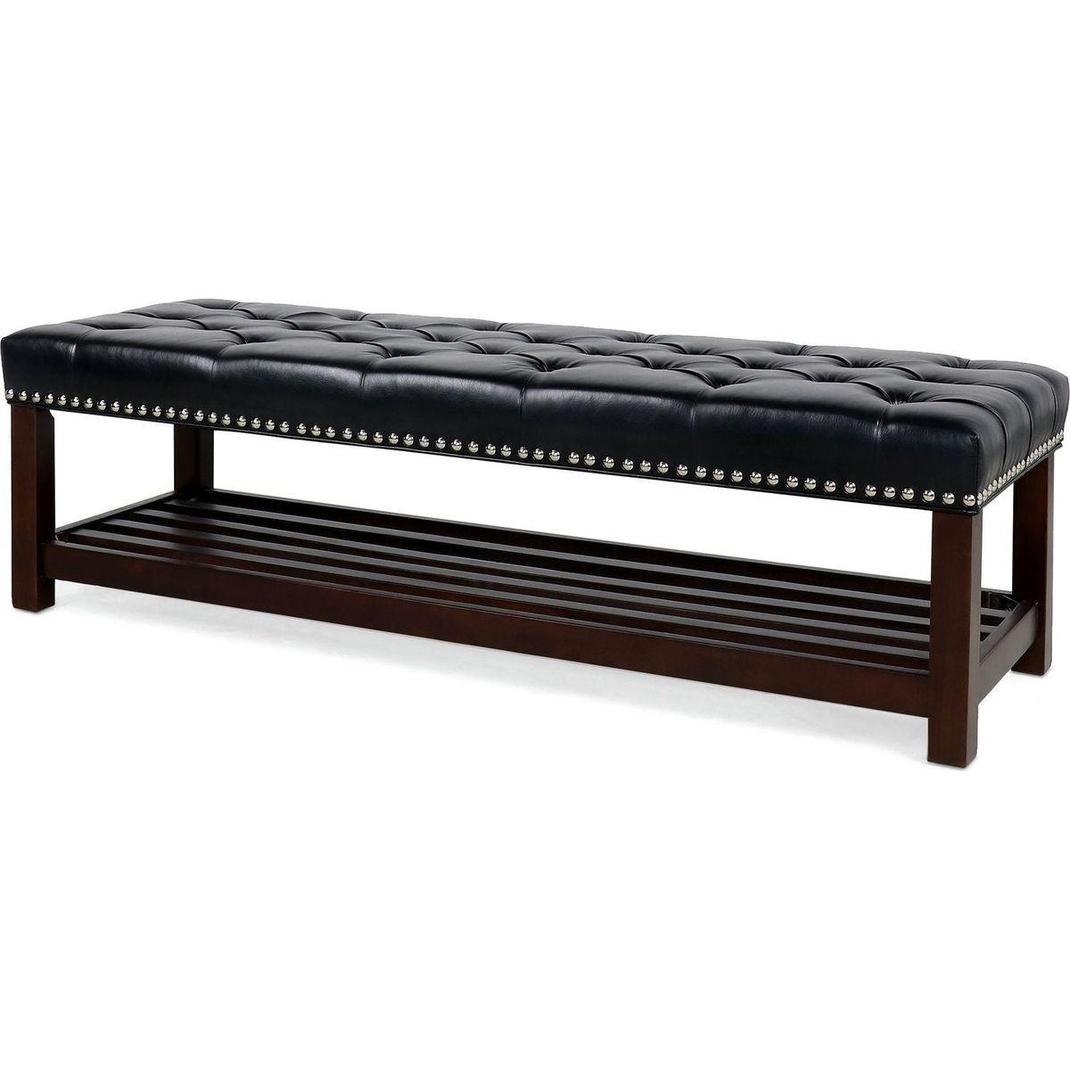 Wooden Base Upholstered Bench for Bedroom for Entryway