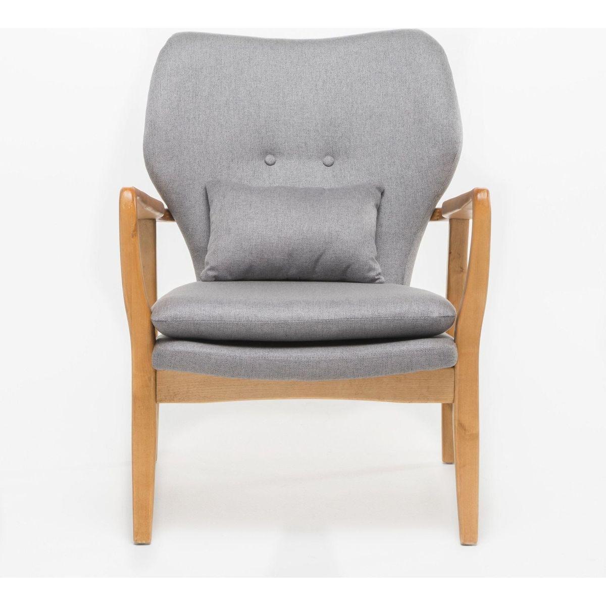 CLUB CHAIR, Wood Frame Club Chair, Grey