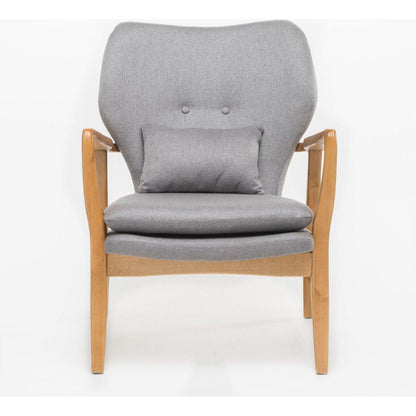 CLUB CHAIR, Wood Frame Club Chair, Grey