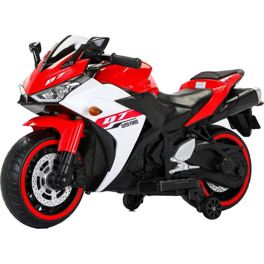 Tamco Electric motorcycle/ 12V Kids toys motorcycle/Kids electric car/electric ride on toys for 3 4 5 6 years Boys Girls with Training Wheels/manual throttle/ drive by hand/Lightting wheels